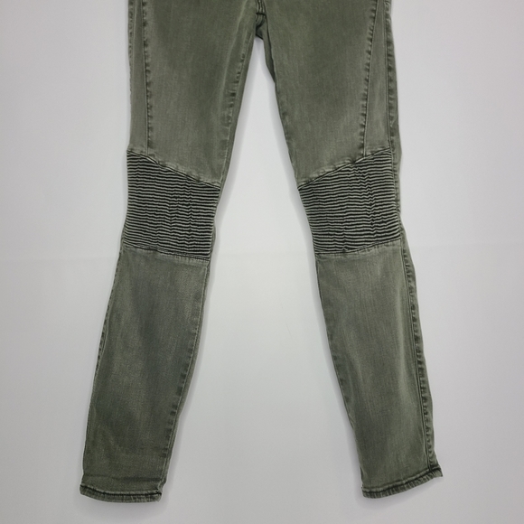 Pistola Audrey Pants Moto Detail Skinny Knit Olive Green Size 26 - Picture 3 of 10